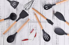 It is also pretty easy to clean. Silicone Kitchen Cooking Utensils Set 12 Pcs With Wooden Handle China Sanitary Utensil And Cookware Price Made In China Com