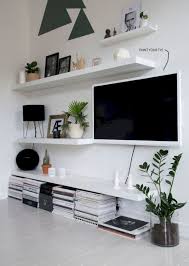 Etagère 4 niveaux fournie avec 8 plaques en pvc transparentes eclairage par plafonnier facilement transportable et démontable option : 60 Cool Ikea Lack Shelves Ideas Hacks Cool Hacks Ideas Ikea Lack Shelves Deco Meuble Tv Deco Interieur Salon Decoration Maison