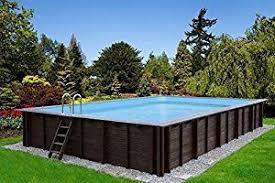 Interline 50700256 Bali Auf Und Erdeinbau Holzwand Rechteck Pool 8 34m X 4 90m X 1 38m Sandfilter Aff Link Schwimmbecken Holzpool Blockbohlen Schwimmbecken