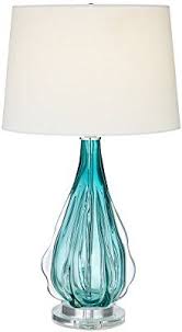 Claudette Turquoise Glass Table Lamp Amazon Com Table Lamps Living Room Glass Table Lamp Table Lamp
