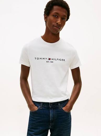 White Men's Tommy Hilfiger Logo T-Shirt | TOMMY HILFIGER