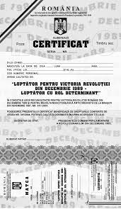 Maybe you would like to learn more about one of these? Dobrogenii Cu Certificat De LuptÄƒtor Pentru Victoria RevoluÅ£iei Din Decembrie 1989 LuptÄƒtor Cu Rol Determinant
