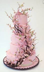 Elegant Cherry Blossom Wedding Cake In Pink Cherry Blossom Wedding Cake Cherry Blossom Cake Cake Art