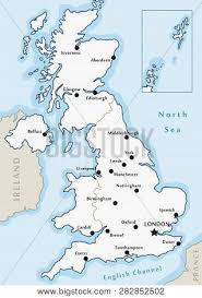 The irish sea lies northwest of england and the celtic sea lies to the southwest. United Kingdom Map Vector Photo Free Trial Bigstock