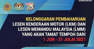 Lesen memandu harus diperbaharui sebelum tempoh aktifnya berakhir. Kelonggaran Perbaharui Lesen Memandu Yang Tamat Tempoh Dari 1 Jun 31 Julai 2021 Edu Bestari