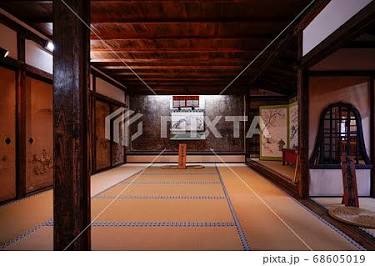 重要文化財・吉水神社書院の内部（AI 生成）