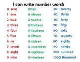 math writing numbers with words anchor chart worksheets