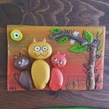 32 Likes 1 Comments Kash In Tashi Kash In Tashi On Instagram Pisi Ailesi 50 Tl Yaninda Misss Gibi Hediyes Rock Crafts Painted Rocks Craft Stone Crafts