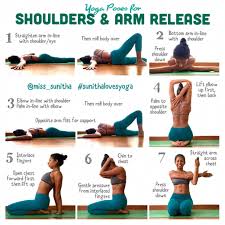 Yoga Poses For Shoulders And Arm Release Miss Sunitha Sunithalovesyoga Topyogaroutinesandposes Easy Yoga Workouts Yoga Shoulder Yoga Tutorial