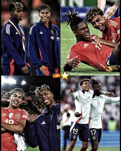 Lamine Yamal and Nico Williams are very good friends. Even though Lamine Yamal is 16 and Nico Williams is 21 they get along very well especially when playing for Spain. They work