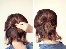 Today S Hair Tutorial Was Based Off Of A Reader S Request Who Wanted To Know How I Do My Usual Ponytail Short Hair Ponytail Short Hair Up Hair Styles