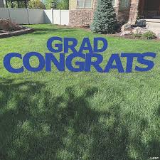 We offer custom options and stock yard decorations, perfect for all your needs! Blue Congrats Grad Letters Yard Sign Oriental Trading