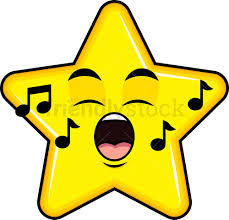 Singing Star Emoji Cartoon Clipart Vector Friendlystock Star Emoji Cartoon Clip Art Emoji