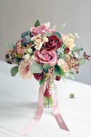 大玫瑰牡丹絲花球 酒紅x creamy系列 foliagestoreonline silk wedding bouquets wedding bouquets floral wreath