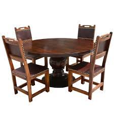 Check spelling or type a new query. Santa Ana Round Kitchen Dining Table Set With Leather Back Chairs