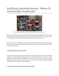 Looking for free music without the hassle of a lawsuit? Free Mp3 Songs Download By Orlandodswink Issuu