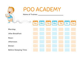 Orange And Blue Calendar Potty Training Reward Chart