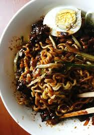 Jajangmyeon Noodles In A Black Bean Sauce Recipe Food Recipes Food Food Inspiration