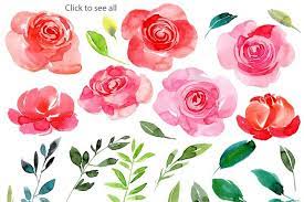 Red Pink Watercolor Roses Png By Watercolorflowers Watercolor Rose Flower Painting Pink Watercolor