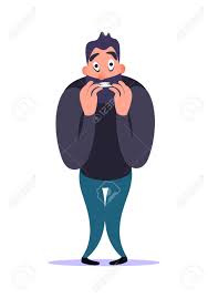 There are numerous tutorials around the web explaining how to create different characters step by step. Stressful Nervous Bearded Cartoon Man Bites Nail With Fear And Stock Photo Picture And Royalty Free Image Image 109252023