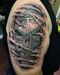 A patriotic themed tattoo on a very brave arm. Top 73 Best Punisher Skull Tattoos Ideas 2021 Inspiration Guide