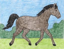 Add in a wavy line for the mustang's mane. How To Draw A Horse Art Projects For Kids