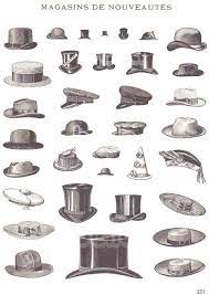 Vintage French Illustration Of Mens Hats Magasins De Nouveautes France Advertising Art Hats For Men French Illustration Hats Vintage