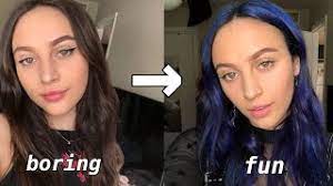 Yet brown is made up of a few colors including red. Brown To Blue Hair Transformation Youtube