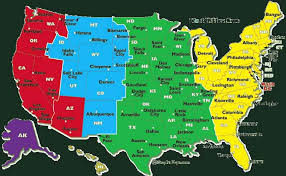 usa map according to time zone usa states time zones time