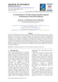 Now it's easier to find great businesses with recommendations. Pdf A Critical Review Of Value Engineering Development In Indonesian Construction Industry