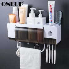 So, to accessorise or to reorganise your bathroom takes very little time or effort. Oneup Toothbrush Holder Toothpaste Squeezer Dispenser Bathroom Accessories Sets 5 Pcs Bathroom Storage Box Case Household Items Bathroom Accessories Sets Aliexpress