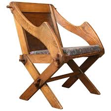 Antique Glastonbury Chair English Tudor Revival Hall Seat Circa 1900 Medieval Furniture Antique Chairs Oak Chair