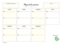 Planning Vierge Menu De La Semaine Modeles De Menu Planning Menu Semaine Planning Vierge