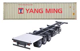 Our shipping container trailers & mobilization products help you to access, move, relocate, and haul 20' shipping containers, industrial equipment, berg trailers, tool cribs, mobile offices, vehicles, and much more. Yang Ming Container Trailer With 40 Shipping Container Model Vehicle Sets Hobbydb