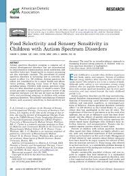 pdf food selectivity and sensory sensitivity in children