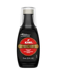 To dye leather like a pro, you'll need a good textile dye, a paint brush, and some painter's tape. Kiwi Leather Dye Kiwi Products