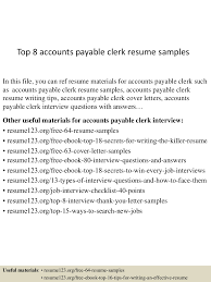 top 8 accounts payable clerk resume samples