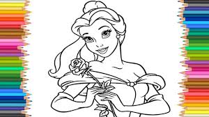 Belle Beauty And The Beast Disney Princess Coloring Pages Videos For Chi