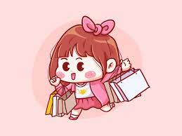 Cute and kawaii Girl Holding Shopping Bag manga chibi Illustration 3591494  Vector Art at Vecteezy