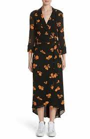 Ganni Fairfax Georgette Wrap Dress Womens Dress Store Clothes Design Dresses