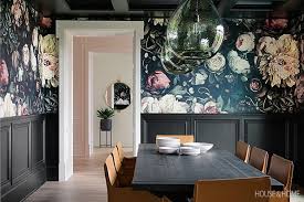 The dining area is a place where friends and family meet and is a focal point in many homes. 65 Things That Make Regular Rooms Look Luxe Dining Room Wallpaper Dark Dining Room Dining Room Victorian