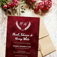 Red Wedding Invitation Template Wedding Invites With Monogram Logo Printable Rsvp Thank You Invitation Suite Wedding Invitation Set Wedding Invitations Printable Templates Classic Wedding Invitations Red Wedding Invitations