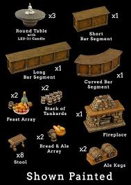 Tavern Accessories Add On Pack Unpainted Tavern Tavern And Table Candle Bar