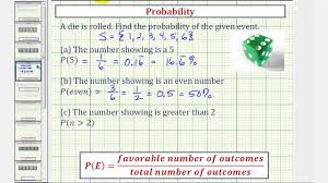 Ex Find Basic Probabilities When Rolling One Fair Die