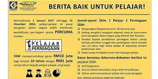 Skim pendaftaran perniagaan prihatin (sppp): Pendaftaran Peniagaan Ssm Percuma Bagi Ipta Pelajar Sepenuh Masa