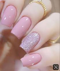 Light Pink Glitter Nails Cute Pink Nails Wedding Nail Art Design Wedding Nails Glitter
