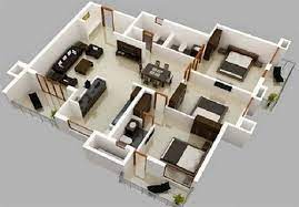 Denah rumah 3 kamar dengan luas tanah 7x9 meter persegi. 5 Contoh Gambar Denah Rumah Minimalis 3 Kamar Tidur Type 36 Nyaman Fungsional Rumah123 Com