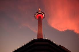 京都駅ビル 夕焼け ガラスが映す幻想的な夕暮の空 京都 夜景 京都 夕焼け