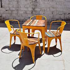 Yellow Metal Hospitality Dining Set Chair Metal Chairs Blue Chairs Living Room