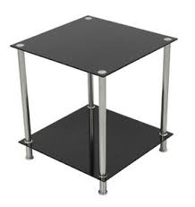 Get the best deals on glass coffee tables. Black Glass Square Side Table Gloss Coffee End Lamp Table With Chrome Metal Legs 5014117007543 Ebay
